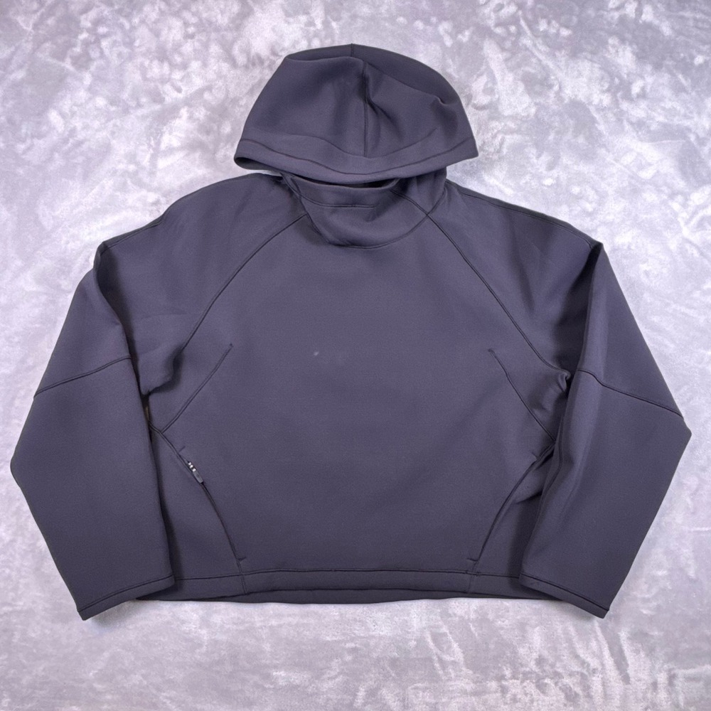 Lululemon AirWrap Pullover Hoodie Black Dark Gray Size 8 LW3ECQS*